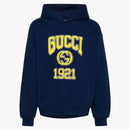 Gucci Embroidery Logo Hoodie Navy Blue