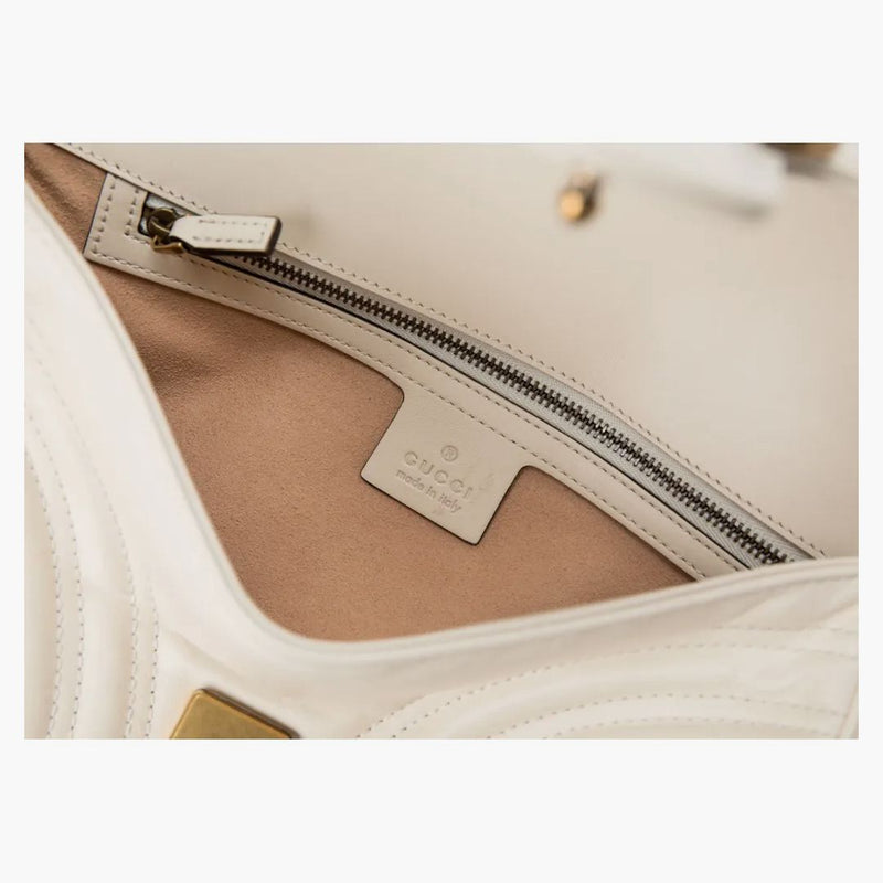 Gucci GG Marmont Small Matelasse Bag White