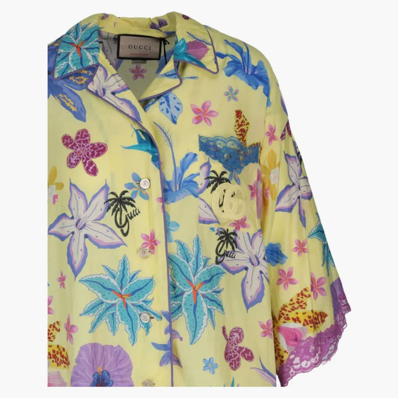 Gucci Floral Colled Drop Show Shot Top Bulling Yellow