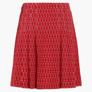 Gucci Floral Patterned Pleated Skirt Red