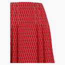 Gucci Floral Patterned Pleated Skirt Red