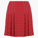Gucci Floral Patterned Pleated Skirt Red
