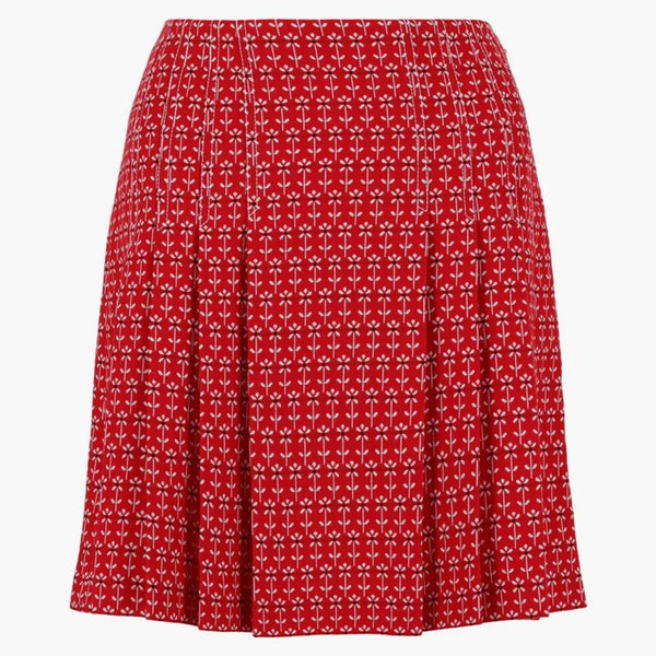 Gucci květinová vzorovaná plisovaná sukně červená