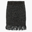 Gucci Fringe Tweed Mini gonna nera
