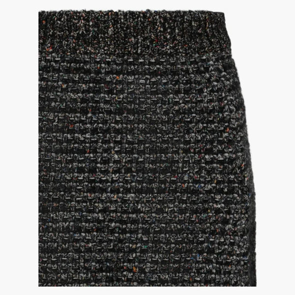 Gucci Fringe Tweed Mini Skirt Black
