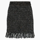 Gucci Fringe Tweed Mini gonna nera