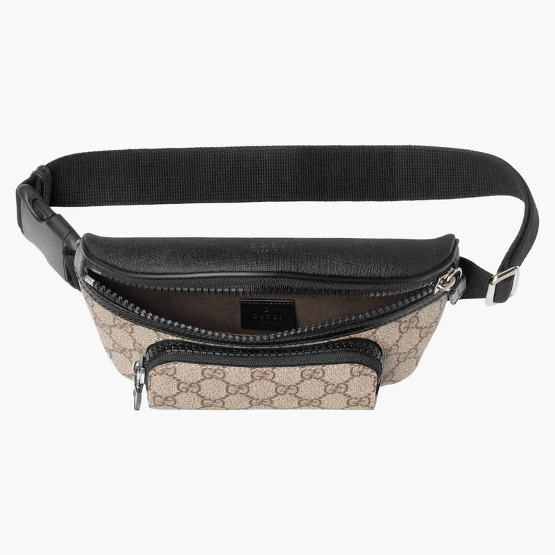 Gucci Front Pocket Belt Bag GG Supreme Small Black/Beige