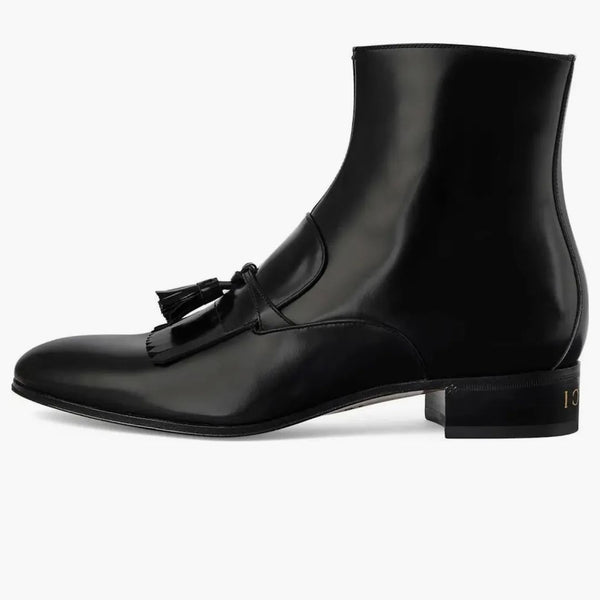 Gucci Frontal Tassel's detail ankle boot black