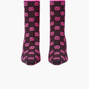 Gucci GG 75 mm pletená kotníková boty černá fluorescenční růžová textilie