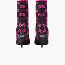 Gucci GG 75 mm pletená kotníková boty černá fluorescenční růžová textilie