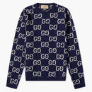 Gucci gg all over crewneck sweater navy