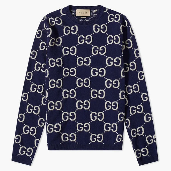 Gucci gg w całym Crewneck Sweater Navy