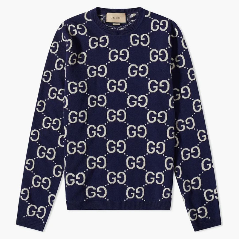 Gucci GG in tutta il maglione della crepatura marina