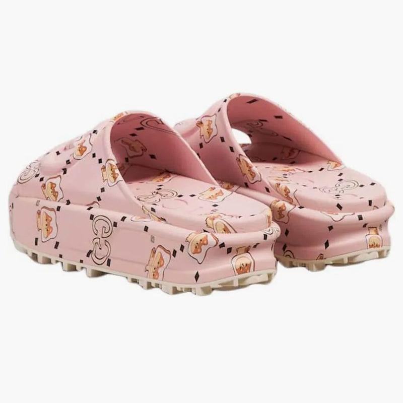 Gucci GG GG Animale Stampa di gomma Slide Pink (Women's)
