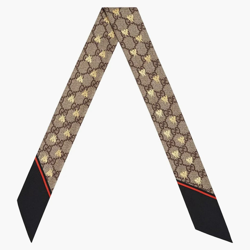 Gucci GG včely hedvábný krk luk černé