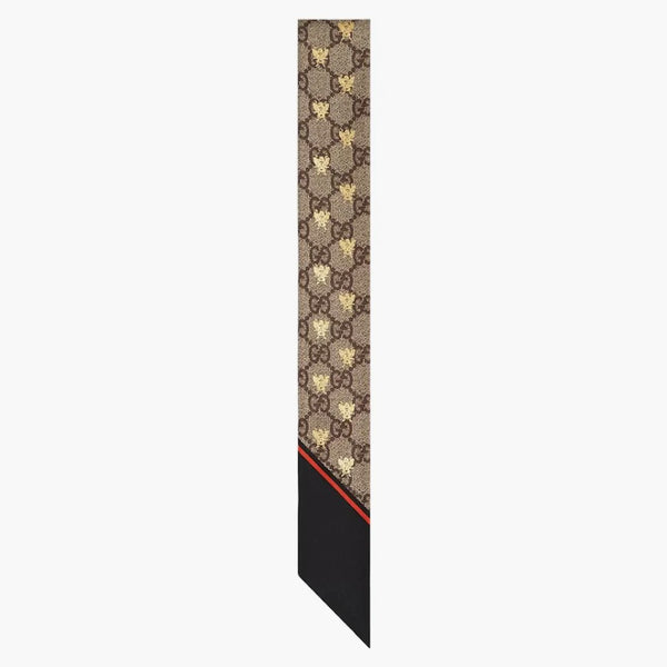 Gucci GG Bees Silk Neck Bow Black
