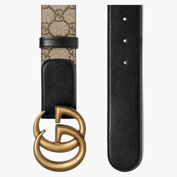Gucci GG Belt Doble G Hebilla 1.5 Ancho Negro