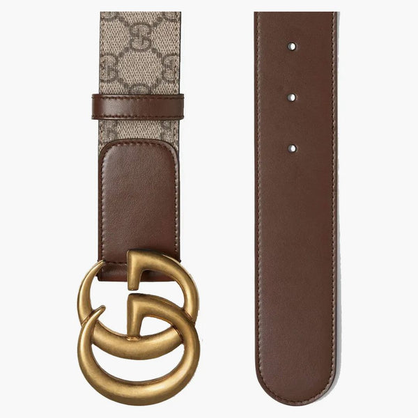 Gucci GG Belt Doble G Hebilla 1.5 Ancho Brown