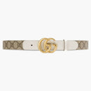 Gucci GG Belt Double G přezka 1 šířka pás bílá