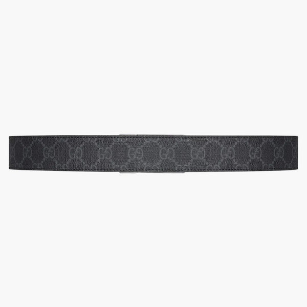 Cintura GG GC con fibbia rettangolare gg supreme nero