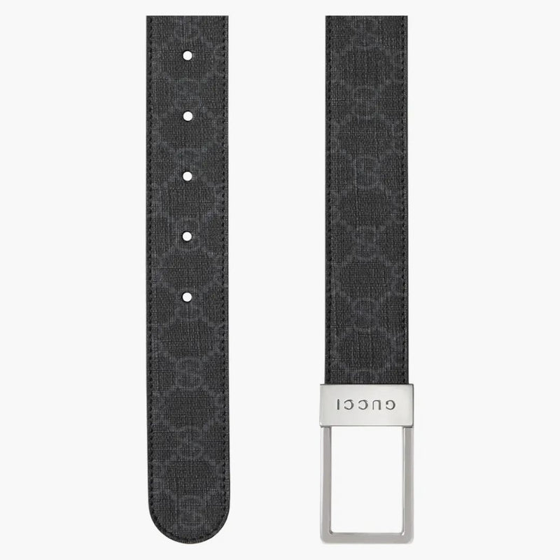 Cintura GG GC con fibbia rettangolare gg supreme nero