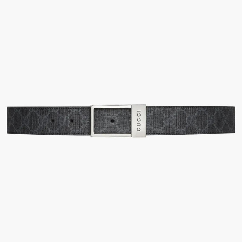 Cintura GG GC con fibbia rettangolare gg supreme nero