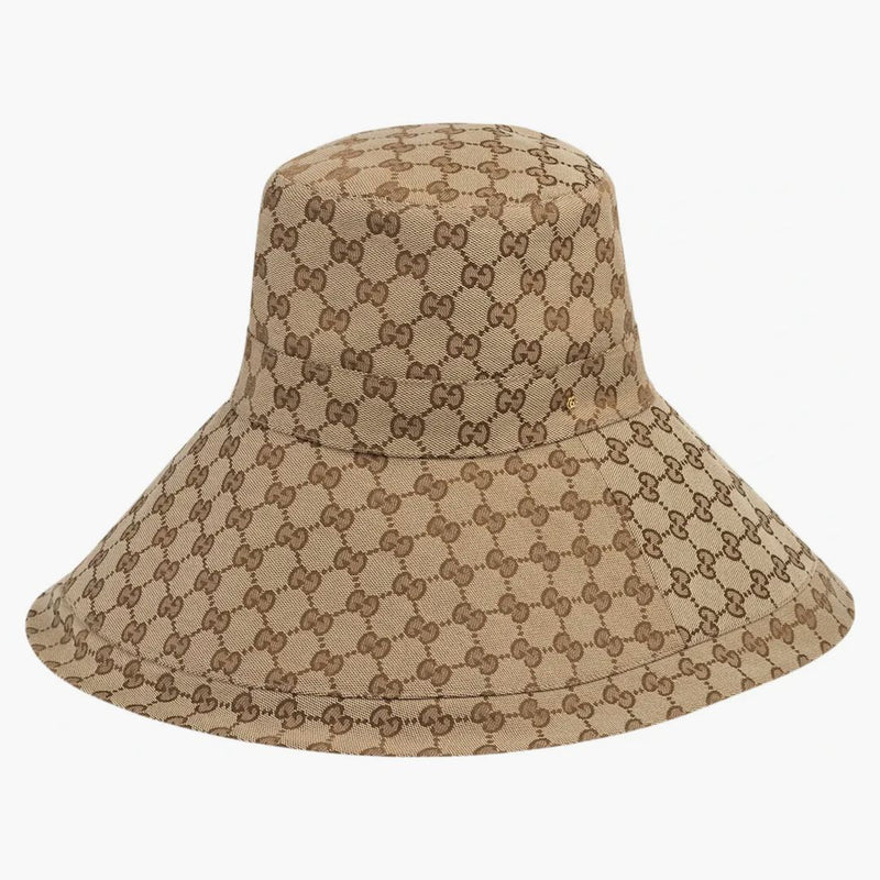 GUCCI GG Canvas široký okraj má béžovou/ebony