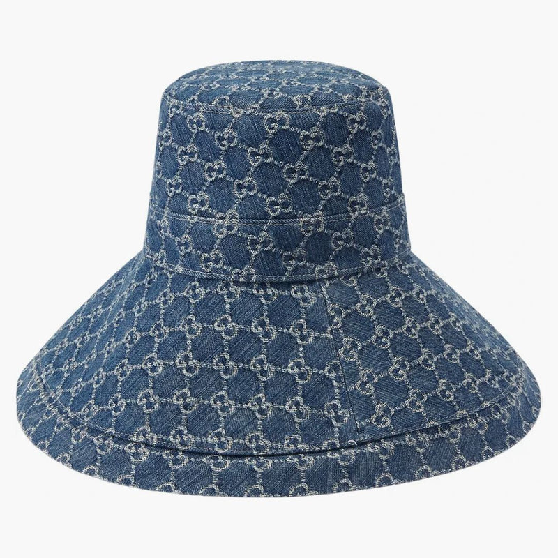 Canvas Gucci GG Wide Brim má modrou/slonovinu