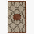 Gucci GG Card Case with Interlocking G GG Supreme Beige/Ebony