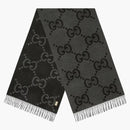 Gucci GG Cashmere Jacquard Scarf Dark Gray/Black