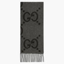 Gucci GG Cashmere Jacquard Scarf Dark Gray/Black