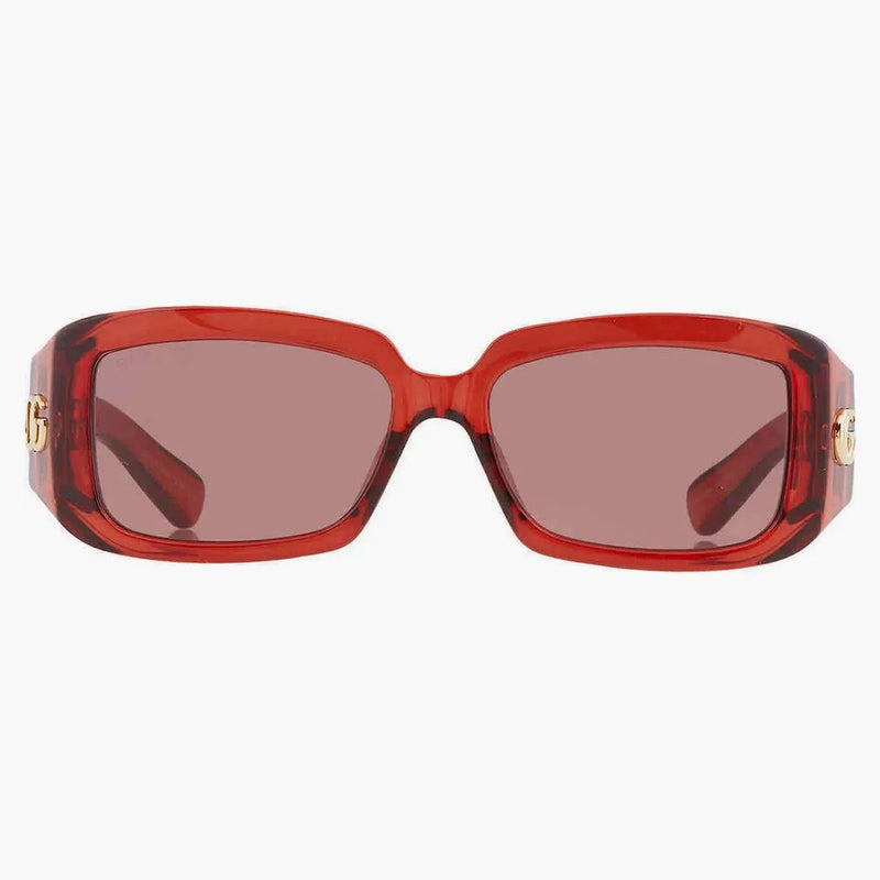 Gucci GG rohové čtvercové sluneční brýle Burgundsko/Brown (GG1403SK-003)