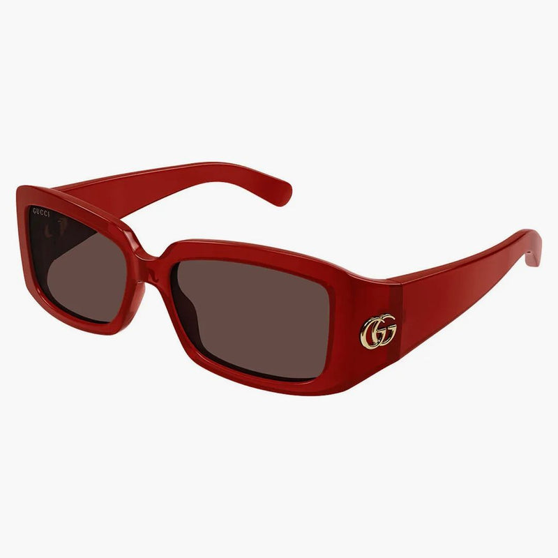 Gucci GG rohové čtvercové sluneční brýle Burgundsko/Brown (GG1403SK-003)