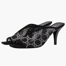 Gucci Gg Crystal 75mm tacco di sandalo Mesh nero