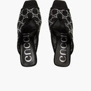 Gucci Gg Crystal 75mm tacco di sandalo Mesh nero