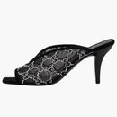 Gucci Gg Crystal 75mm tacco di sandalo Mesh nero