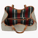 Gucci Gg Emblem Medium Tote Bag Beige/dark Brown