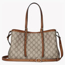 Gucci gg emblema pequeño bolso beige/marrón oscuro