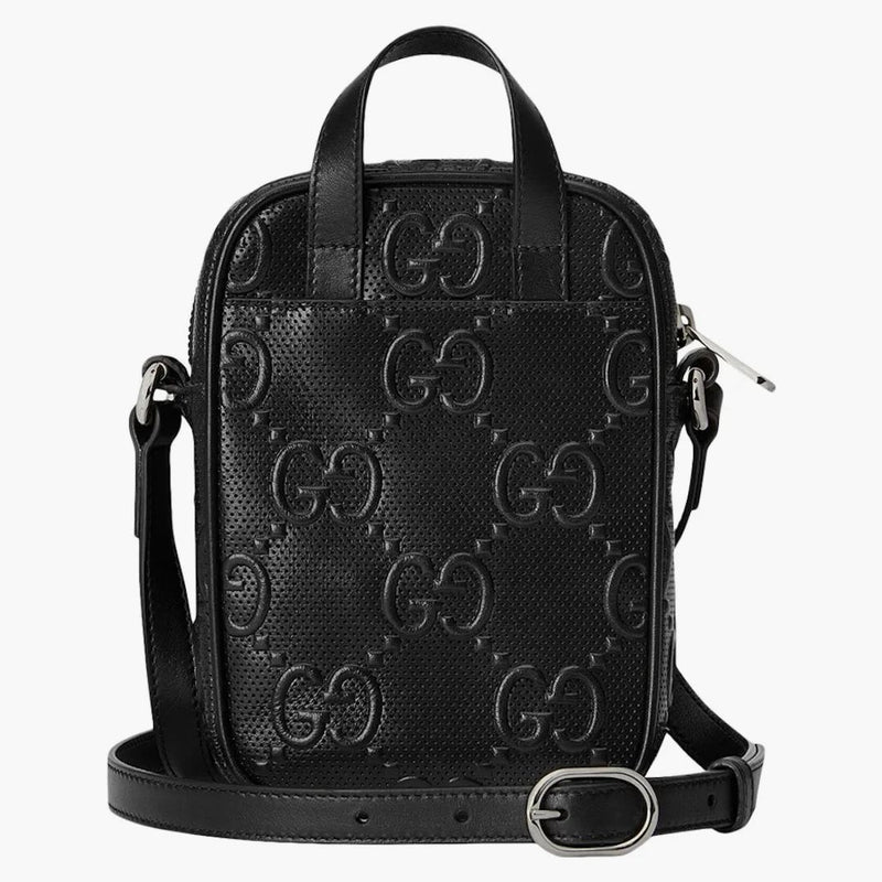 Gucci gg präglad väska mini svart