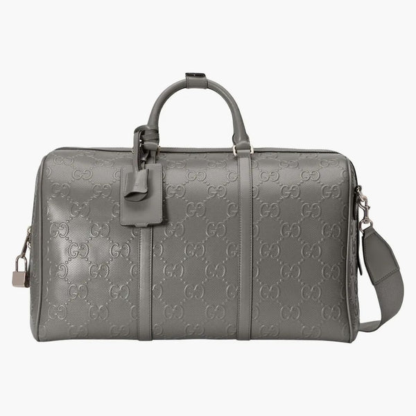 Gucci Gg Embossed Duffle Bag Grey