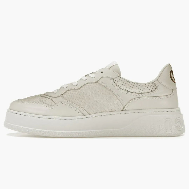 Gucci GG Embossed White Leather