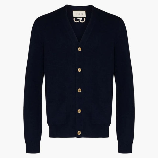 Gucci GG broderad logotyp Cardigan Navy