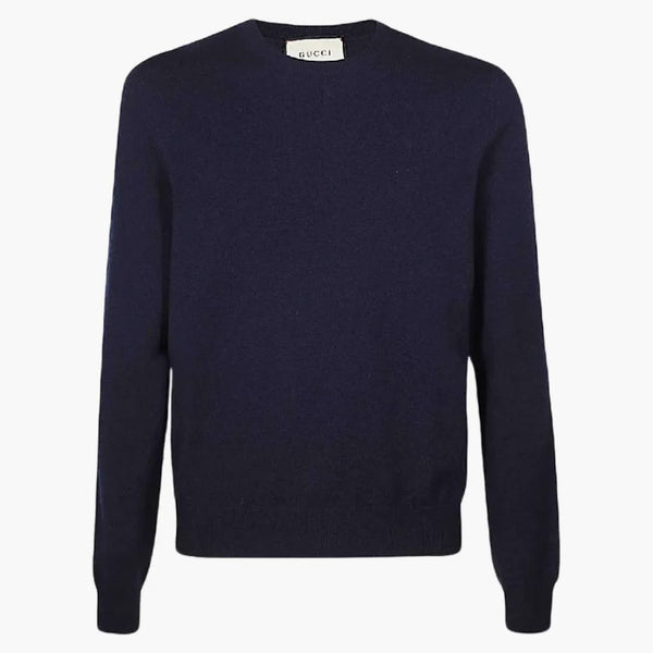 Gucci gg haftowane logo sweter granatowy