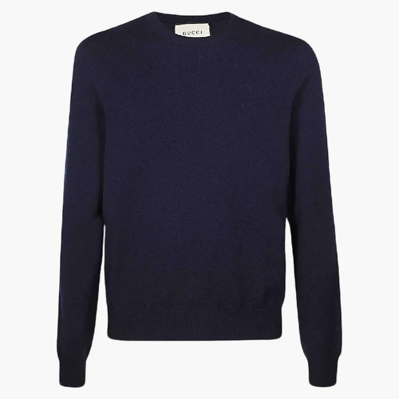 Gucci gg haftowane logo sweter granatowy