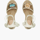 Gucci Gg Espadrille With Patch Beige White (women's)