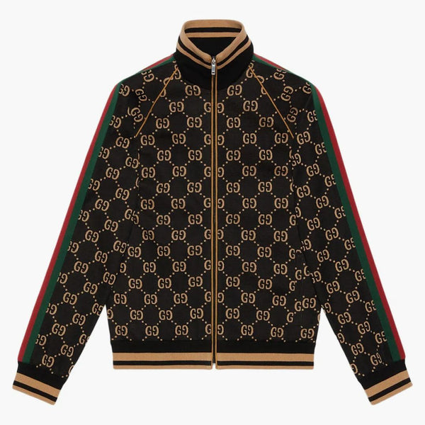 Gucci GG Jersey Cotton Jacket Black/Camel/Green/Red