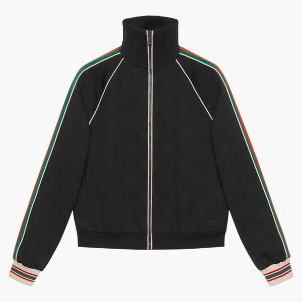 Gucci GG Jacquard Jersey Zip Jacket Black