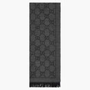 Gucci gg jacquard mönster stickad halsduk grå