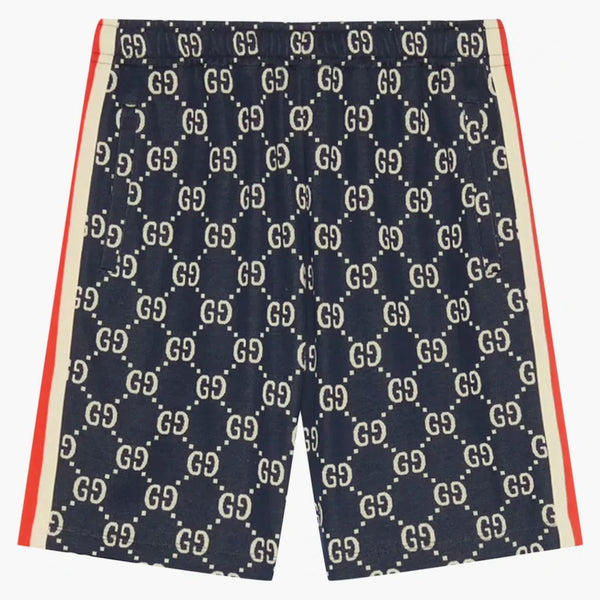 Gucci Gg Jacquard Shorts Blue/ivory