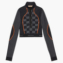 Gucci GG Jersey Jacquard Cropped Top Black/Orange